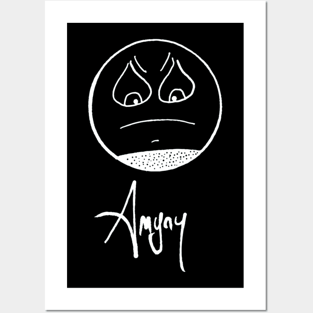 Angry face in white Wall Art by newcoloursintheblock